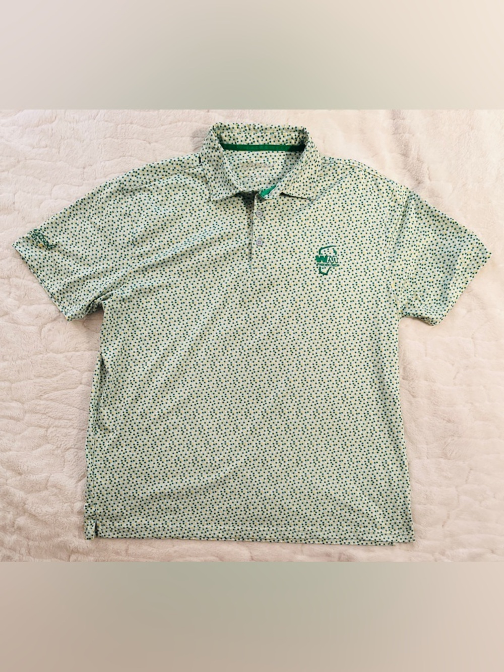 Men's Green Printed Polo Shirt - Brand Unknown